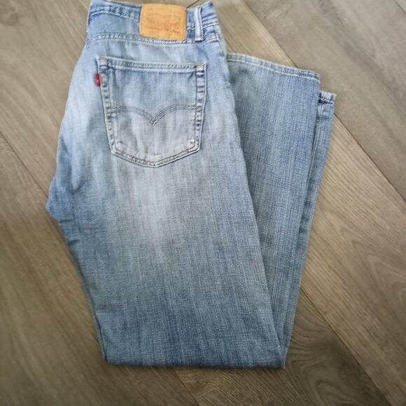 Levi's 505 Jeans 36 x 34 RED TAB High Waist Blue Denim Soft Distressed Holes Zip - Picture 13 of 14